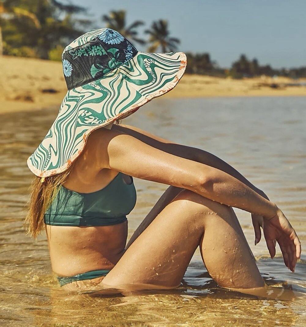 NWOT Agua Bendita x Free People Ada Mixed Print Wide Brim Sun Hat